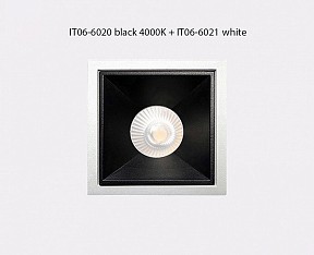 Встраиваемый светильник Italline IT06-6020 черный арт. IT06-6020 black 4000K + IT06-6021 black