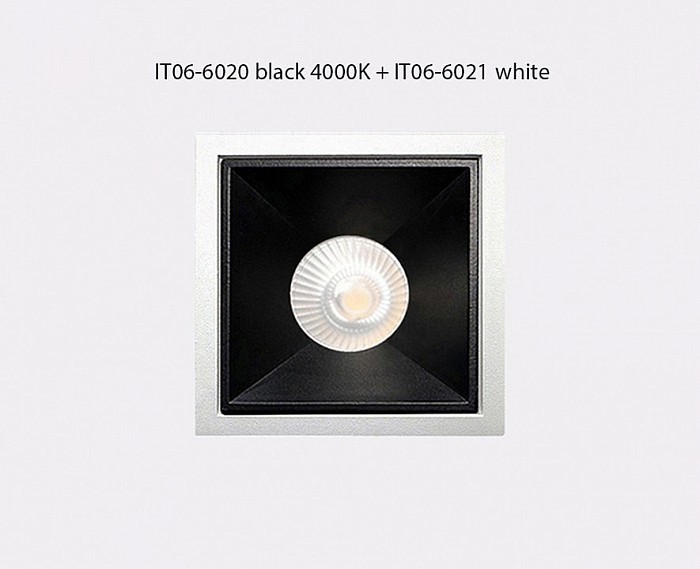 Встраиваемый светильник Italline IT06-6020 черный арт. IT06-6020 black 4000K + IT06-6021 black