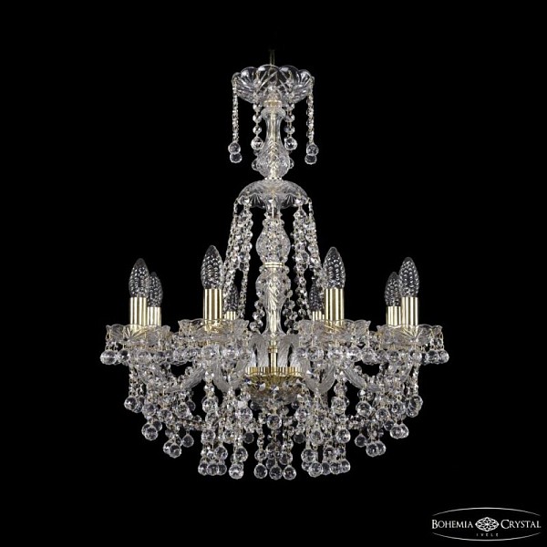 Подвесная люстра Bohemia Ivele Crystal 1409 золото арт. 1409/8/195/XL-68 G