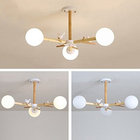 Люстра на штанге Imperiumloft Finch белый арт. FINCH01