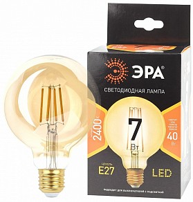 Лампа светодиодная Эра F-LED  арт. F-LED G95-7W-824-E27 gold