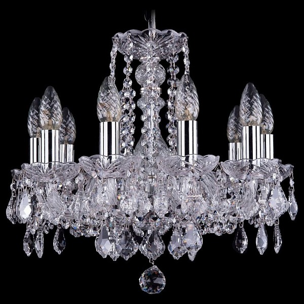 Подвесная люстра Bohemia Ivele Crystal 1402 никель арт. 1402/10/141/Ni/Leafs