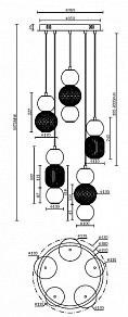 Подвесная люстра Maytoni Drop серый арт. MOD273PL-L80CH3K