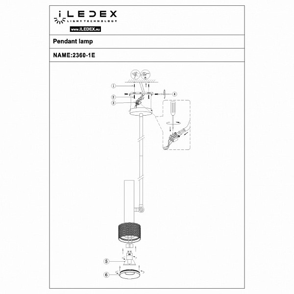 Светильник на штанге iLedex Delta черный арт. 2361-1 BK+BR