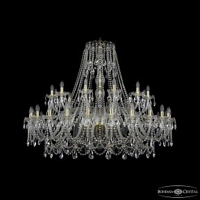 Подвесная люстра Bohemia Ivele Crystal 1411 золото арт. 1411/24+12/530 G