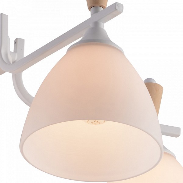 Люстра на штанге Reluce 01622 белый арт. 01622-0.3-05 WH+WOOD