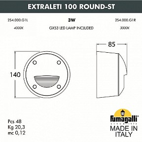 Встраиваемый светильник Fumagalli Extraleti черный арт. 2S4.000.000.AYG1L