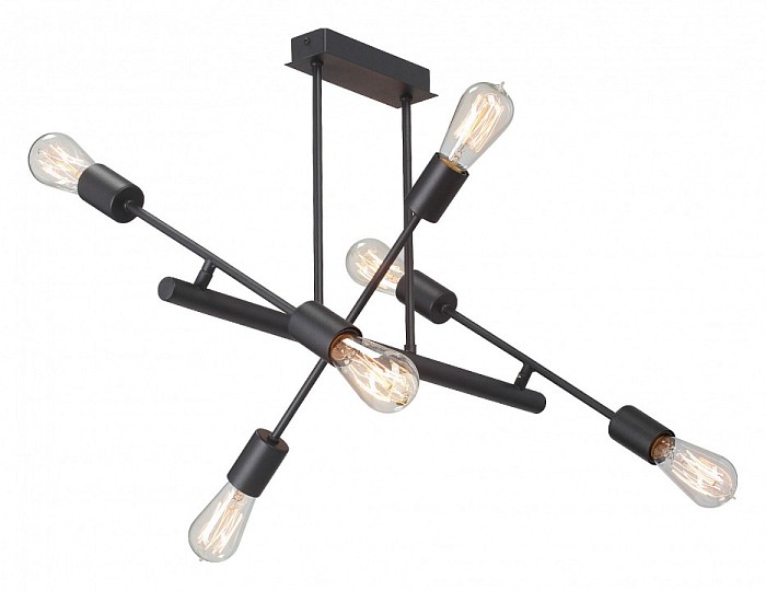 Люстра на штанге Vitaluce V3010 черный арт. V3010-1/6PL