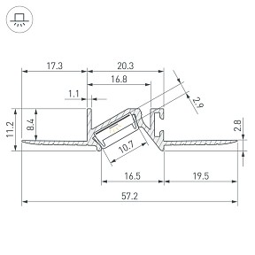 Профиль Arlight PDS-BEVEL металл арт. 063420