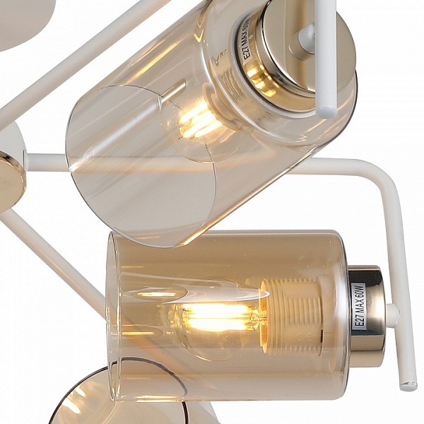 Люстра на штанге ILLUMICO  белый арт. IL8248-6COU-79 WH GD