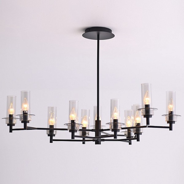 Люстра на штанге ILLUMICO IL2216 черный арт. IL2216-12PLS-24 HIGHBALL