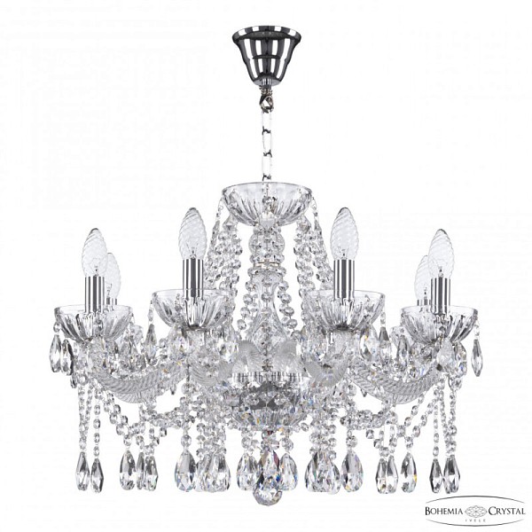 Подвесная люстра Bohemia Ivele Crystal 5413 никель арт. 5413/8/200 Ni Clear/M-1H