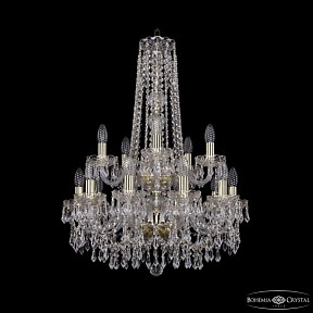 Подвесная люстра Bohemia Ivele Crystal 1403 золото арт. 1403/10+5/195/h-77/2d G