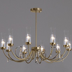 Люстра на штанге ILLUMICO  латунь арт. IL5267-10PLS-25 ELITE