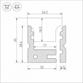 Профиль Arlight FLOOR серый арт. 38356