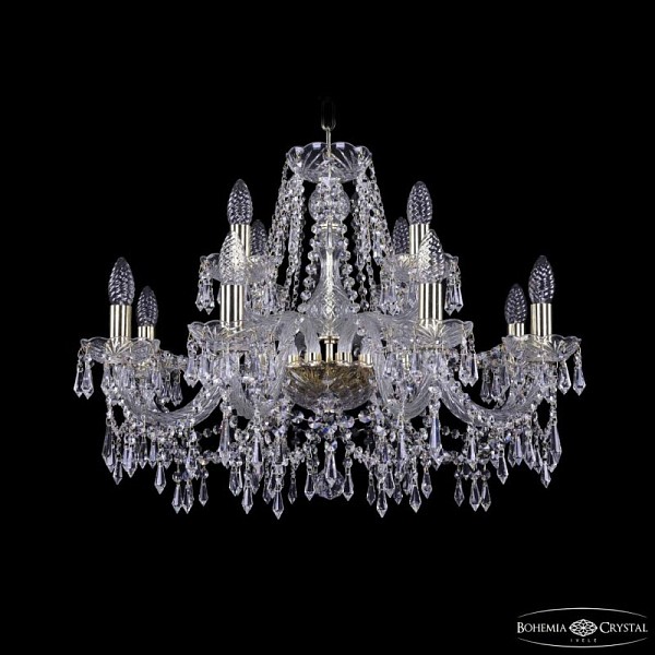 Подвесная люстра Bohemia Ivele Crystal 1403 золото арт. 1403/8+4/240 G
