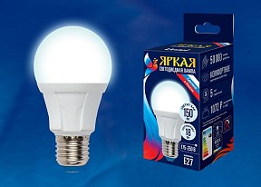 Лампа светодиодная Uniel Яркая  арт. LED-A60 18W/4000K/E27/FR PLP01WH картон