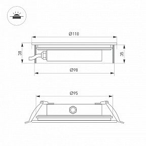 Грунтовый светильник Arlight ART-GROUND-SLIM металл арт. 038163
