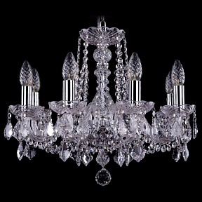 Подвесная люстра Bohemia Ivele Crystal 1402 металл арт. 1402/8/160/Ni/Leafs