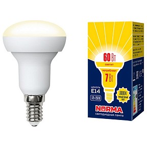 Лампа светодиодная Volpe R50  арт. LED-R50-7W/WW/E14/FR/NR картон