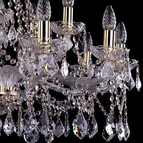Подвесная люстра Bohemia Ivele Crystal 1413 золото арт. 1413/10+5/300/G/Leafs