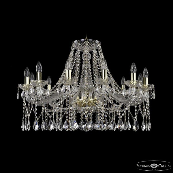 Подвесная люстра Bohemia Ivele Crystal 1413 золото арт. 1413/12/300 G Leafs