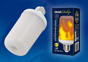 Лампа светодиодная Uniel Flame  арт. LED-L60-6W/FLAME/E27/FR PLD01WH