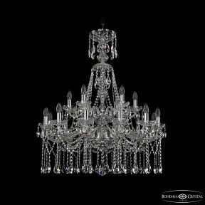 Подвесная люстра Bohemia Ivele Crystal 1413 никель арт. 1413/12+6/300/XL-96/2d Ni