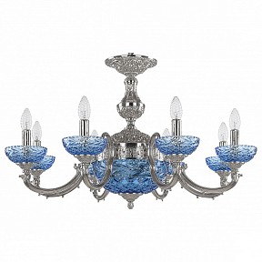 Подвесная люстра Bohemia Ivele Crystal 7209 металл арт. 72209P/8/210 Ni P Aquamarine/M-1F