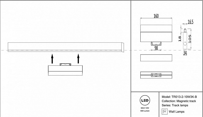 Накладной светильник Maytoni Track lamps черный арт. TR013-2-10W3K-B