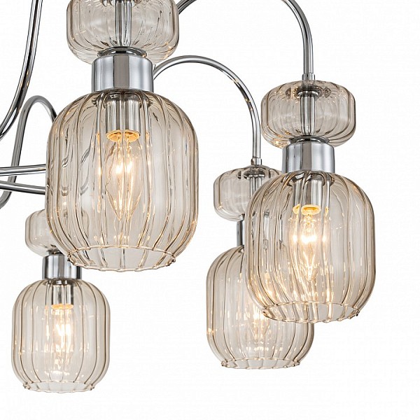 Люстра на штанге Escada Gloss серый арт. 1141/8PL Chrome/Beige
