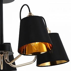 Люстра на штанге ILLUMICO  золото арт. IL6120-5COU-79 BK GD