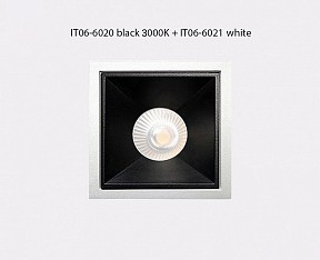 Встраиваемый светильник Italline IT06-6020 черный арт. IT06-6020 black 3000K + IT06-6021 black
