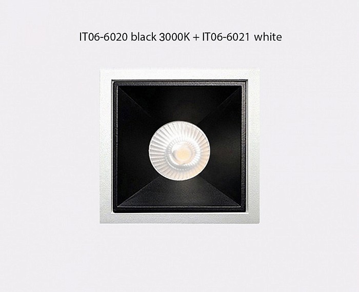 Встраиваемый светильник Italline IT06-6020 черный арт. IT06-6020 black 3000K + IT06-6021 black