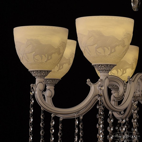 Подвесная люстра Bohemia Ivele Crystal AL7801 белый арт. AL78101/8/250 A WMN P1 U Horse
