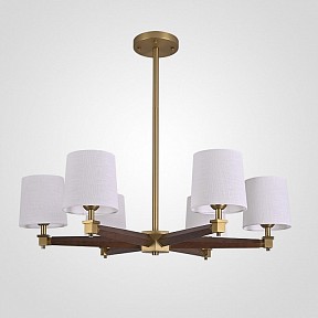 Люстра на штанге Imperiumloft Jorgenson White/Dark wood дерево арт. STAVRA01