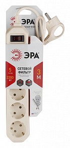 Сетевой фильтр Эра USF-5es-3m-I белый арт. Б0019035