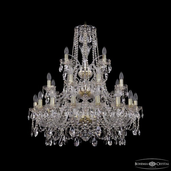 Подвесная люстра Bohemia Ivele Crystal 1411 золото арт. 1411/16+8+4/300/3d G