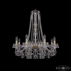 Подвесная люстра Bohemia Ivele Crystal 1409 золото арт. 1409/8/240/h-75 G