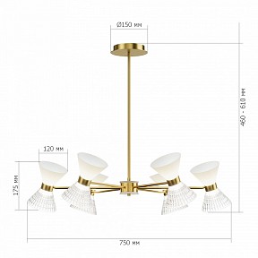 Люстра на штанге ST-Luce SPIRIT латунь арт. SL2004.303.12
