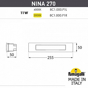 Встраиваемый светильник Fumagalli Nina коричневый арт. 8C1.000.000.BYP1L