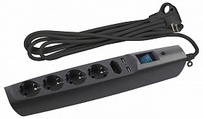 Сетевой фильтр Эра  черный арт. SFU-5es-2m-B