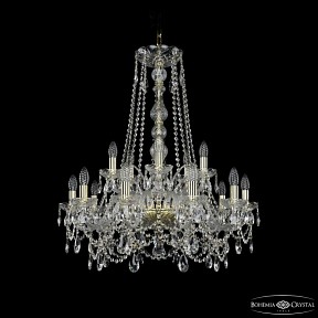 Подвесная люстра Bohemia Ivele Crystal 1411 золото арт. 1411/10+5/240/h-84 G