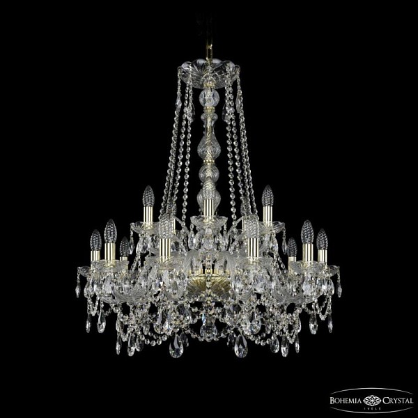 Подвесная люстра Bohemia Ivele Crystal 1411 золото арт. 1411/10+5/240/h-84 G