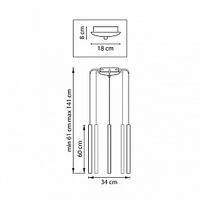 Подвесная люстра Lightstar Tubo черный арт. L5T747337