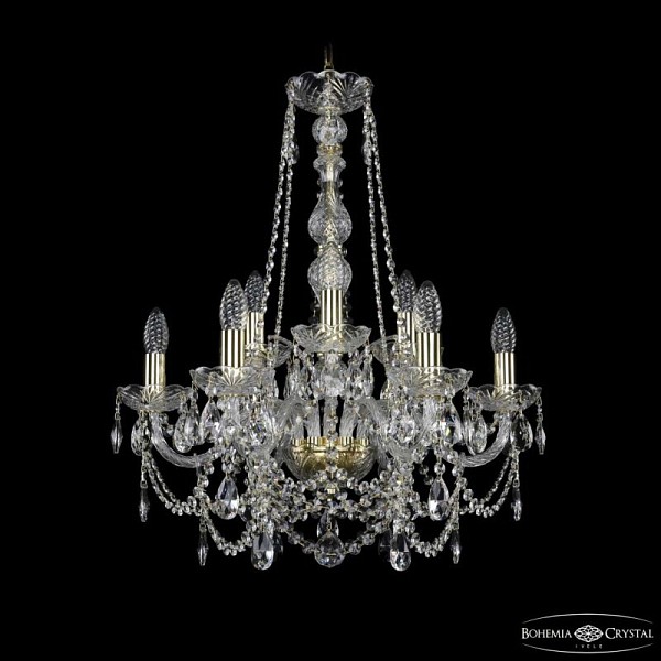 Подвесная люстра Bohemia Ivele Crystal 1411 золото арт. 1411/6+3/195/h-66 G