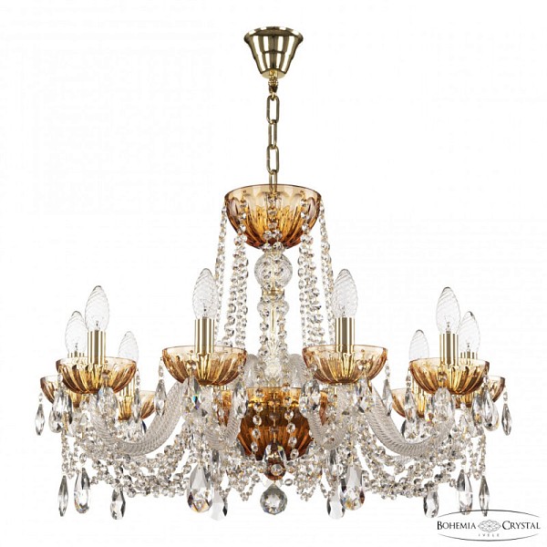 Подвесная люстра Bohemia Ivele Crystal 5402 золото арт. 5402/10/240 G Amber/M-1H