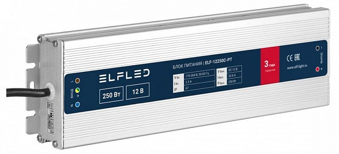 Блок питания ELFLED  хром арт. ELF-12250С-PT
