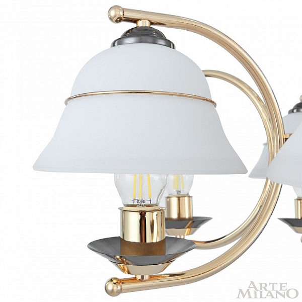 Подвесная люстра Arte Milano Florentia-1240 золото арт. 301240/8 Bk/Gd