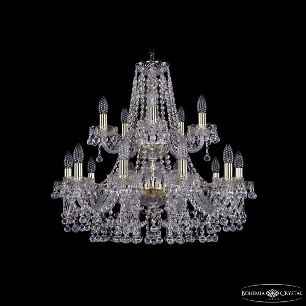 Подвесная люстра Bohemia Ivele Crystal 1409 золото арт. 1409/10+5/240/2d G